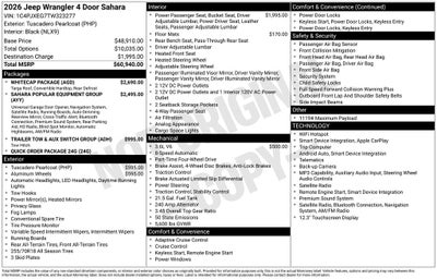 2026 Jeep Wrangler WRANGLER 4-DOOR SAHARA