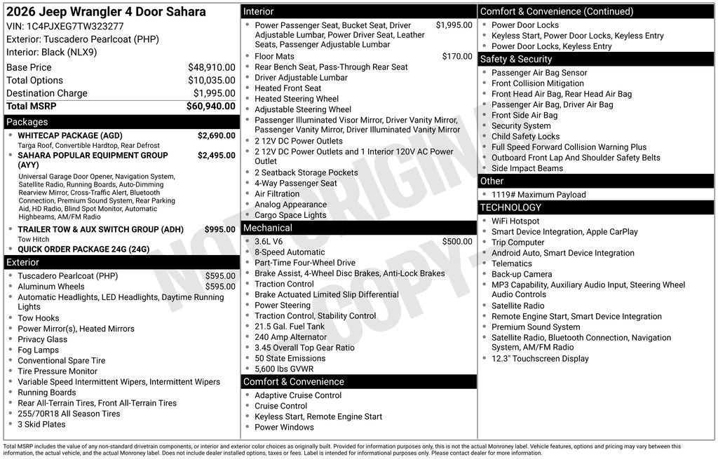 2026 Jeep Wrangler WRANGLER 4-DOOR SAHARA