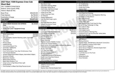 2027 RAM Ram 1500 RAM 1500 EXPRESS CREW CAB 4X2 5'7' BOX