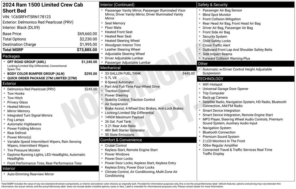 2024 RAM Ram 1500 Limited Crew Cab 4x4 5'7' Box