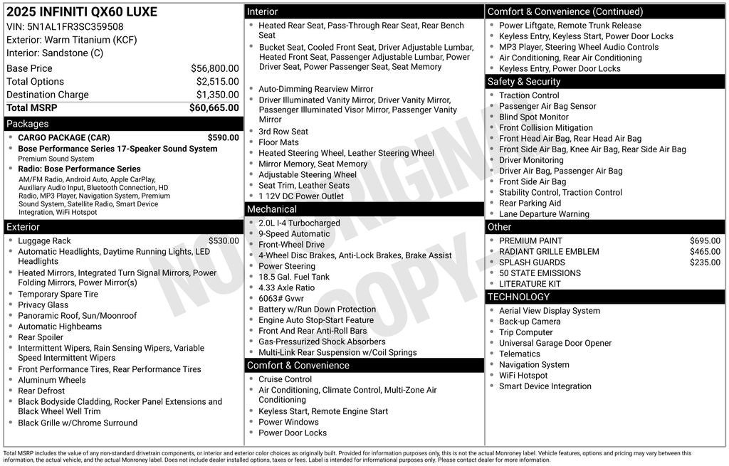 2025 INFINITI QX60 Luxe FWD