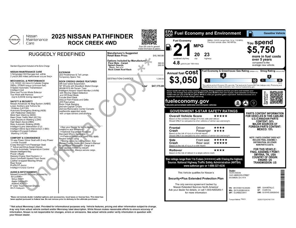 2025 Nissan Pathfinder Rock Creek