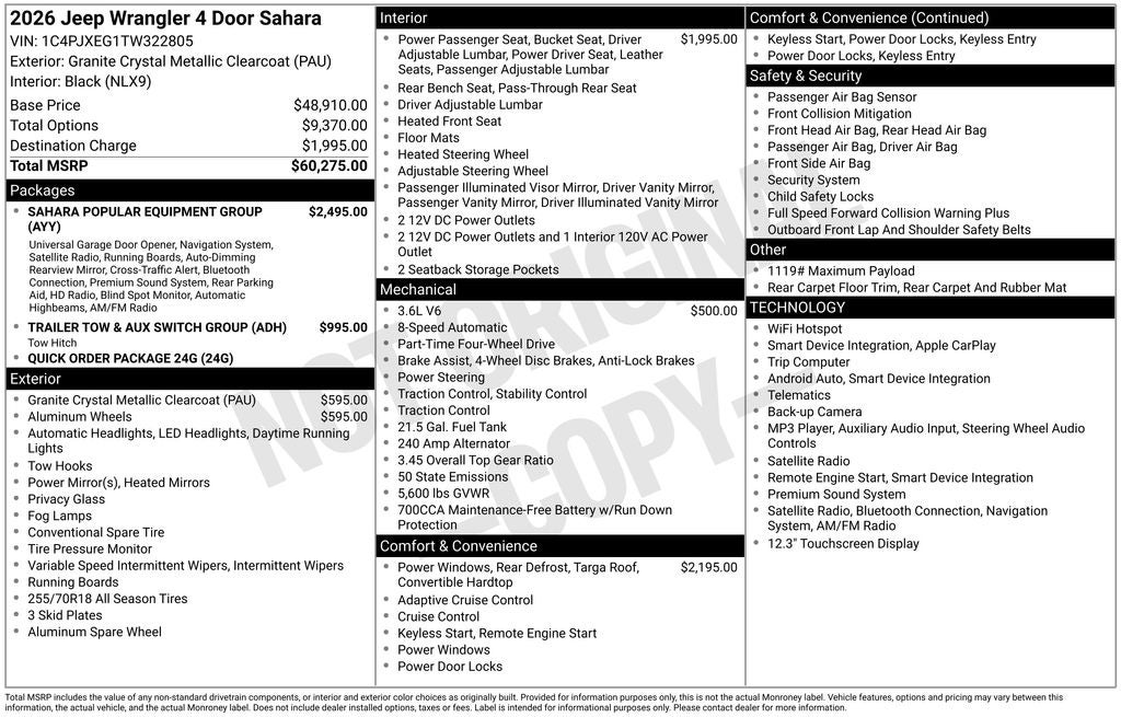 2026 Jeep Wrangler WRANGLER 4-DOOR SAHARA