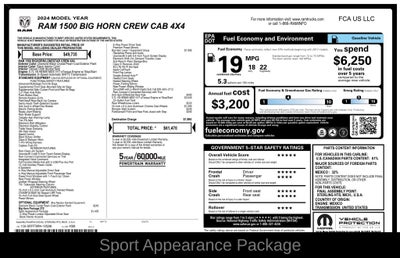 2024 RAM Ram 1500 Big Horn Crew Cab 4x4 5'7' Box