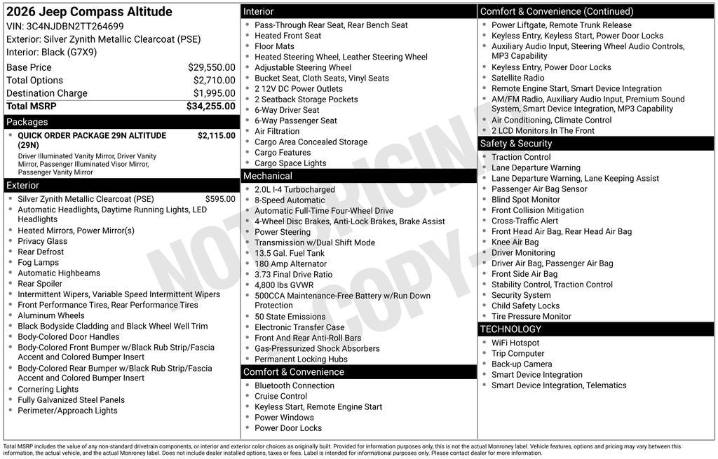 2026 Jeep Compass COMPASS LATITUDE ALTITUDE 4X4