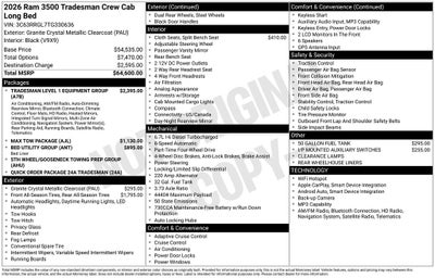 2026 RAM Ram 3500 RAM 3500 TRADESMAN CREW CAB 4X4 8' BOX
