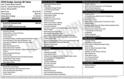 2020 Dodge Journey SE Value