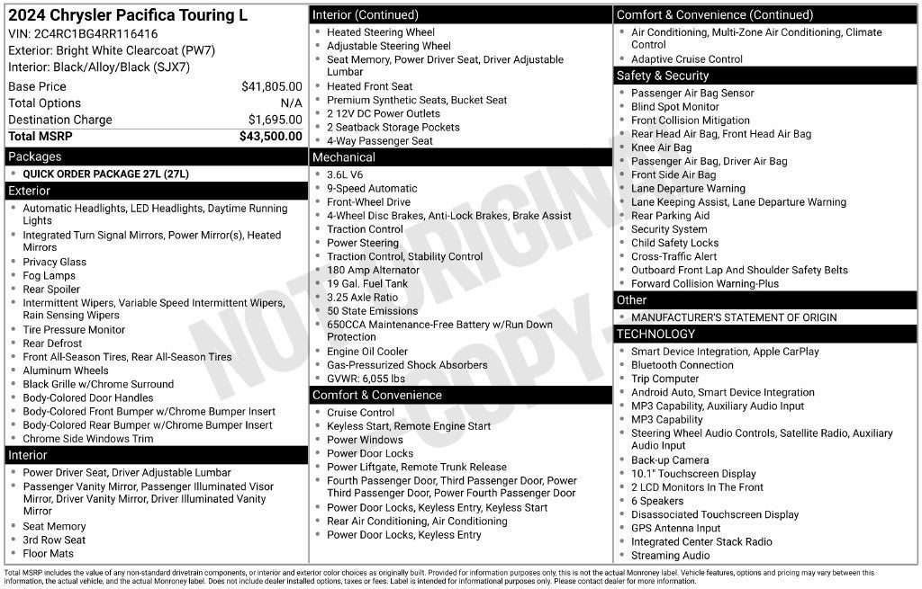 2024 Chrysler Pacifica Base