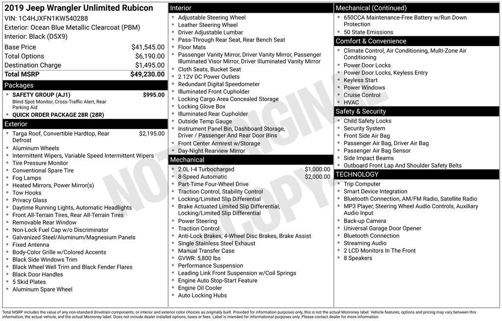 2019 Jeep Wrangler Unlimited Base